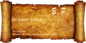Bröder Péter névjegykártya
